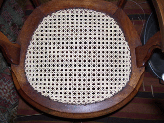 rounded cane chair completed